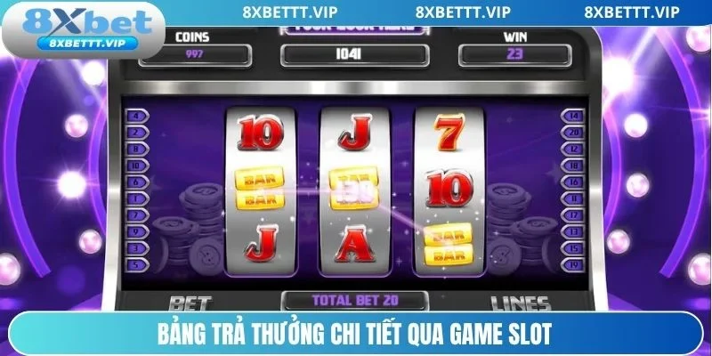 Cách Chơi Slot 8XBET – Bí Quyết Quay Nhận Thưởng Cực Đã 3 Bảng trả thưởng của game slot